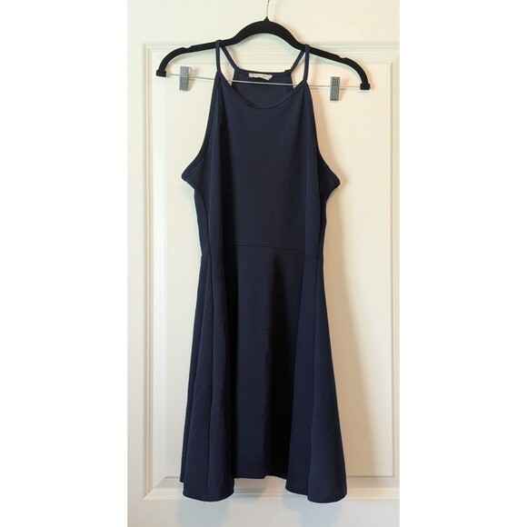Olivia Rae Navy Blue Fit & Flare Skater Mini Dress Women's Size Large - Picture 1 of 11